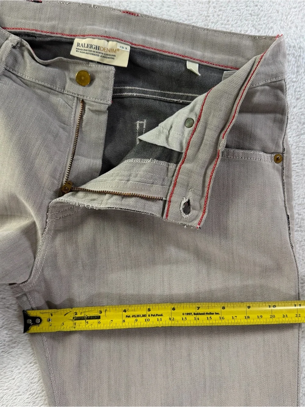Raleigh Denim Martin Gray Stretch Jeans 31x30 Made in USA